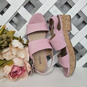Vaneli Pink Suede Sandals Size 9.5